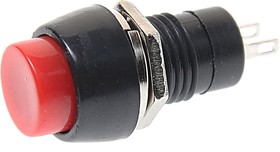 PBS-20A-2(red), Выключатель кнопка 2-х позиционный с фиксацией красный 12/24В 3А JIETONG