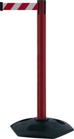 886T-21-D3, Red & White Plastic, Rubber Retractable Barrier, 3.65m, Red, White Tape