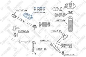 14-17014-SX, 14-17014-SX_пыльник рейки рулевой!\ Nissan Infiniti FX45/35 S50 02