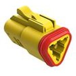 AT06-3S-YEL, Conn Housing PL 3 POS Crimp ST Cable Mount Yellow