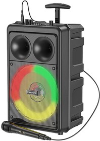 Фото 1/7 Bluetooth колонка BOROFONE BP9 Dancing, BT 5.0, 10W, AUX/microSD/USB/ LED/Микрофон/Караоке (черный)