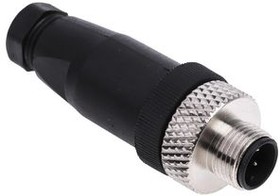 1863101, Circular Connector, M12, Plug, Straight, Poles - 4, Screw, Cable Mount