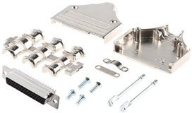 MHDM25-HD44FS-K, D-Sub Connector Kit, DB-44 Socket, Solder, Die-Cast Zinc Alloy