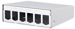 130861-0602-E, Empty Patch Panel Enclosure, Modul 6 Ports Surface Mounted White