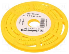 0171301687, Маркер для проводов и кабеля; 4-10мм; ПВХ; желтый; сквозной