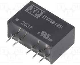ITW4812S, Isolated DC/DC Converters - Through Hole DC-DC, 1W, 2:1 INPUT SIP