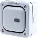 K56421GRY, Grey Outdoor Light Switch, 1 Way, 1 Gang, Masterseal