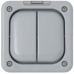 K56422GRY, Grey Outdoor Light Switch, 2 Way, 2 Gang, K56422GRY