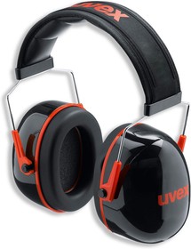 2600003, K Ear Defender with Headband, 33dB, Black, Red