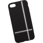 Силиконовая крышка "LP" для iPhone 8/7 (черная/белые пересекающиеся ...