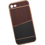 Силиконовая крышка "LP" для iPhone 8/7 (коричневая и темно-серая кожа/золотая ...