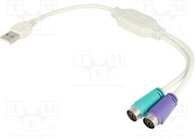 CU807, Adapter USB-PS2; PS/2 socket x2,USB A plug