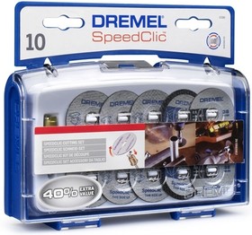 DREMEL SC690 OBSOLETE, Набор отрезных кругов SpeedClic (10 шт+держатель)