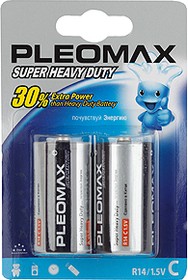 Батарейки Pleomax R14-2BL SUPER HEAVY DUTY Zinc