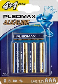 Фото 1/2 Батарейки Pleomax LR03-4+1BL Alkaline