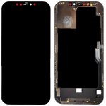 Дисплей (экран) в сборе с тачскрином для Apple iPhone 12 Pro Max черный с рамкой ...