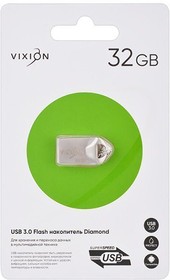 USB Flash накопитель (флешка) VIXION Diamond 32GB 3.0 (серебро)