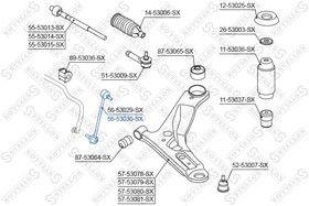 5653030SX, Тяга стабилизатора переднего правая KIA PICANTO 04  [5484007000]