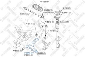 5700092SX, Рычаг нижний левый MITSUBISHI OUTLANDER 2.0/2.4 02  [4013A009]