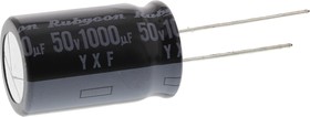 1000μF Aluminium Electrolytic Capacitor 50V dc, Radial, Through Hole - 50YXF1000M16X25
