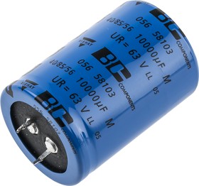 Фото 1/5 10000μF Aluminium Electrolytic Capacitor 63V dc, Snap-In - MAL205658103E3