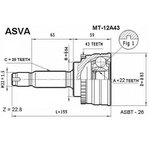 MT-12A43, ШРУС наружный 22x54x25