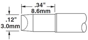 STTC-803, Soldering Irons Cartridge Chisel 3mm(0.12 in) 90Deg