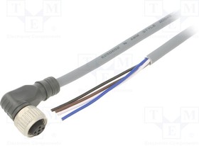CONE14NF-A5P, Соединительный кабель; PIN: 4; угловой; 5м; M12; 250ВAC; 4А; PUR