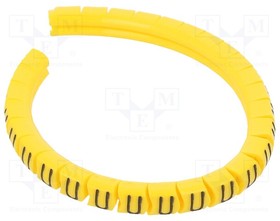 PA-02003PV40.U, Маркер для проводов и кабеля; Маркировка: U; 1,3-3мм; ПВХ; желтый