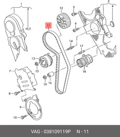 038109119P, Ремень ГРМ AUDI / VW 1.4-1.9TDI