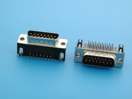 DRB-15MA, Разъем 15 контактов, вилка на плату, прямой угол 7.2мм