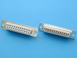 DB-25F, Разъем 25 контактов, гнездо на кабель, пайка