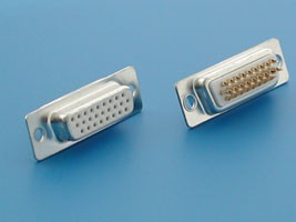 DHS-26F, Разъем 26 контактов высокой плотности, гнездо на кабель, пайка
