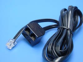 SCO-1-2-6P6C, Удлинитель телефонный, 1 вилка-2 гнезда RJ-12, 2,1м