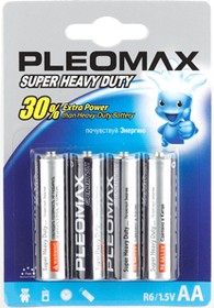 Батарейки Pleomax R6-4BL SUPER HEAVY DUTY Zinc