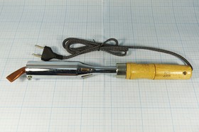 Фото 1/2 Паяльник, напряжение 220 В, мощность 200 Вт, нагреватель нихромовый, марка TLW-200, исполнение деревянная ручка