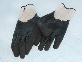 Перчатки обрезиненные х/б\защитные [антинож]\черные\; перчатки обрезиненные х/б\защитные [антинож]\чер\\\