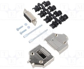 MHDTPK15-DM15S-K, D-Sub; PIN: 15; plug; female; for cable; straight; soldering