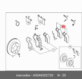 Колодки задние MB 2/3/4T-Sprinter/VW LT 28-46 II 96-06 MERCEDES-BENZ A004 420 27 20