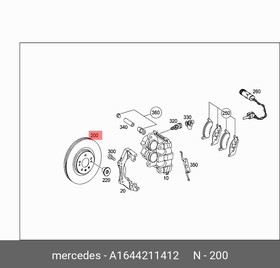 Диск тормозной передний MB W164/W251/X164 all 05-  D=350mm MERCEDES-BENZ A164 421 14 12