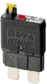 1610-H2-15A, Circuit Breaker - Thermal - 1 Pole - 15 A - 32 VDC - Push to Reset Actuator - Non-Illumination - Holder Mounting.