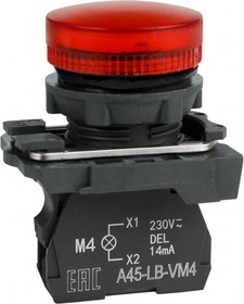 Фото 1/3 КЭАЗ Сигнальная лампа OptiSignal D22 C5-L-B4 красная пластик 24VAC/DC XB5AVB4