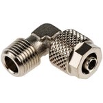 1100 Series Elbow Threaded Adaptor, R 1/8 Male to Push In 6 mm ...