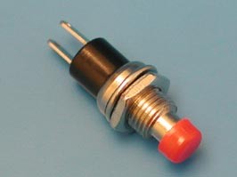 PSW-5-R, Кнопка круглая 5мм 220В 0,3А, крепление гайка, НР, красная