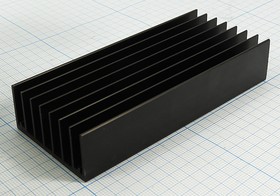 Охладитель (радиатор охлаждения) 100x 43x 20, тип F05, аллюминий, HS117-100, черный