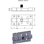 Засов дверной ЗЩ 031 медь L-88мм Д715