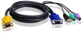 Фото 1/4 Кабель ATEN USB-PS/2 3.0M HYBRID CABLE., 3m