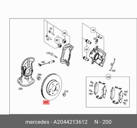 Фото 1/4 Диск тормозной передний MB W204 MERCEDES-BENZ A204 421 36 12