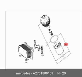 Фото 1/6 2701800109, Фильтр масл.MERCEDES W176/W246/W212 2.0i 11