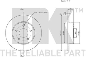 Фото 1/9 202257, Диск тормозной NISSAN ALMERA TINO 00-, PRIMERA 02-,